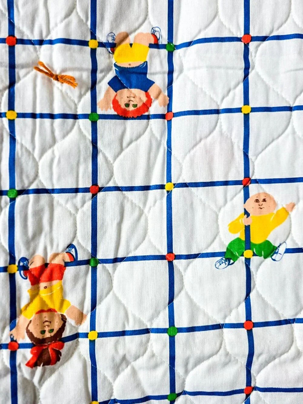 Handmade Vintage 1980s Cabbage Patch Kids Baby Quilt Crib Toddler Blanket